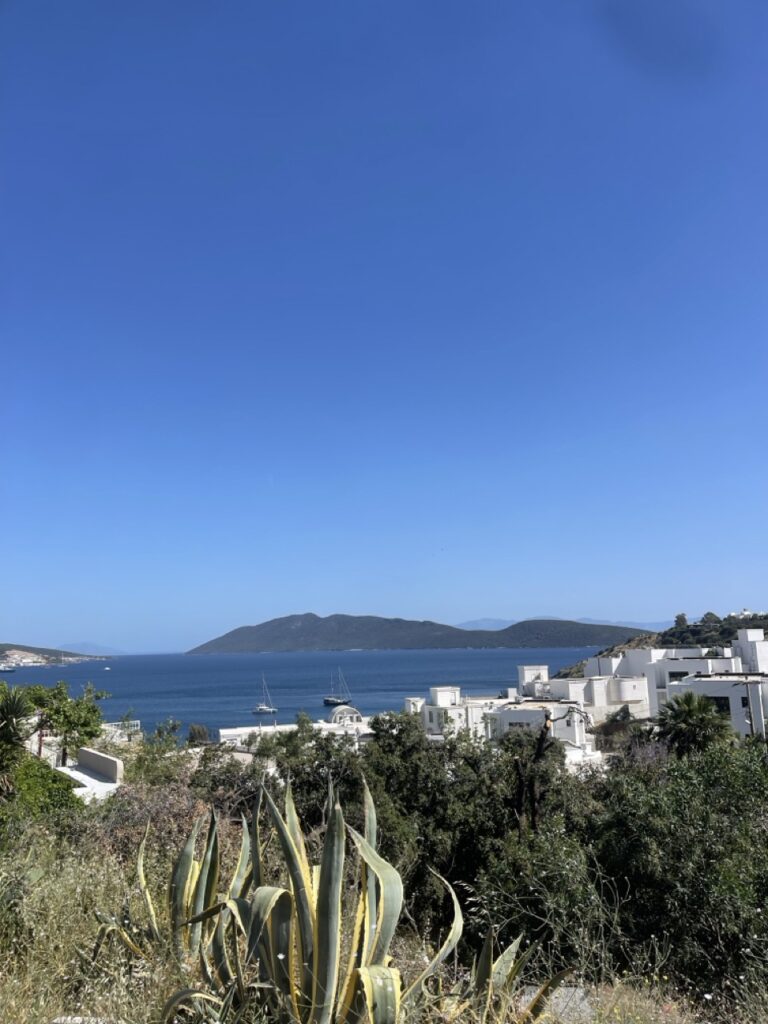 vue sur la marina à bodrum depuis les montagnes turcs