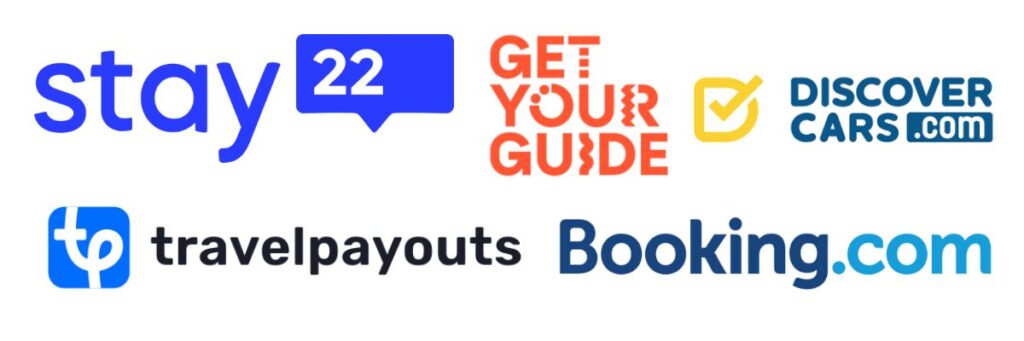 fulani globetrotter partner logo - stay22, getyourguide, travelpayouts, discover cars, booking